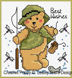Lesley Teare Designs - Teddy cards for Boys zoom 4 (cross stitch chart)