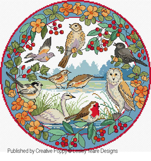 Lesley Teare Designs - Birds in Winter (cross stitch chart)