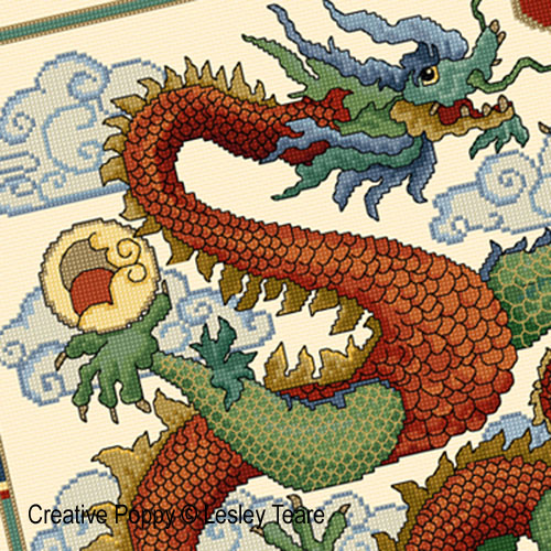 Lesley Teare Designs - Chinese Dragon (cross stitch chart)
