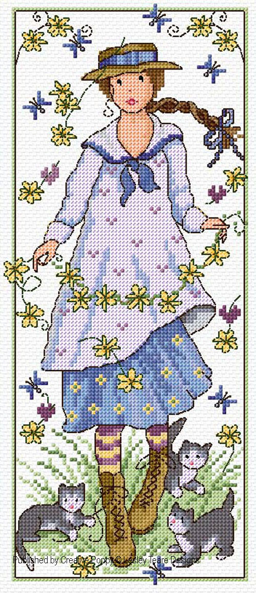 Lesley Teare Designs - Daisy Girl (cross stitch chart)