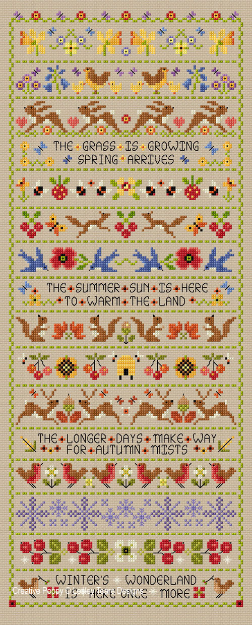 All in a Year Sampler cross stitch pattern by Lesley Teare Designs