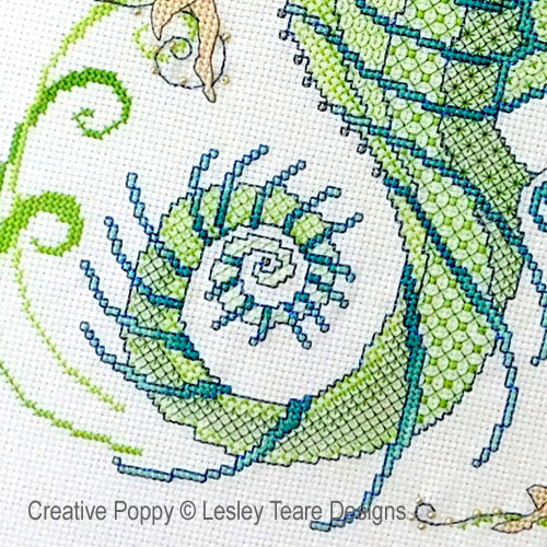 Lesley Teare Designs - Blackwork Seahorse and friends zoom 4