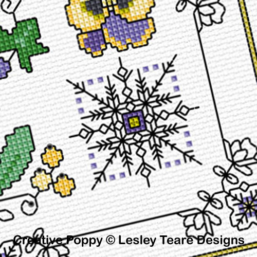 Lesley Teare Designs - Blackwork Winter Design, zoom 2 (Blackwork chart)