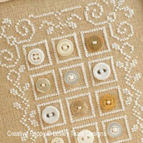 Lesley Teare Designs - Button Sampler, zoom 1 (Cross stitch chart)