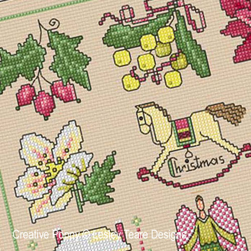 Lesley Teare Designs - Christmas Motifs zoom 2 (cross stitch chart)