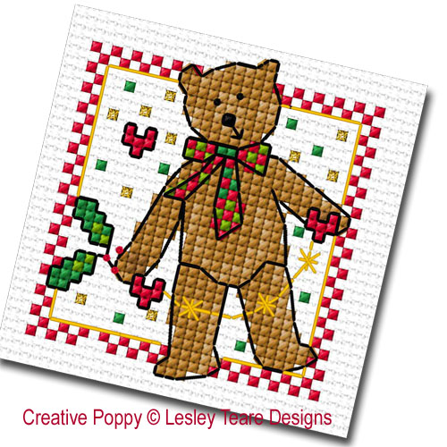 Lesley Teare Designs - Small Teddy Cards (cross stitch chart)