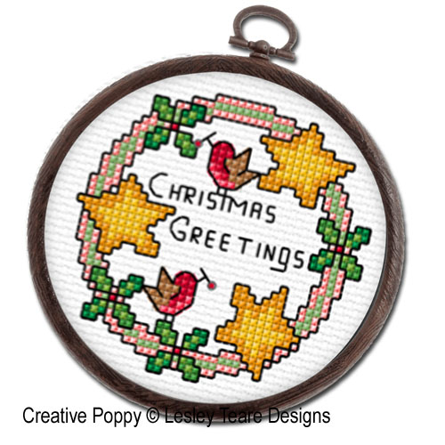 Lesley Teare Designs - Christmas Wreath Cards (cross stitch chart)