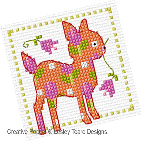 Lesley Teare Designs - Floral Cuties zoom 3 (cross stitch chart)