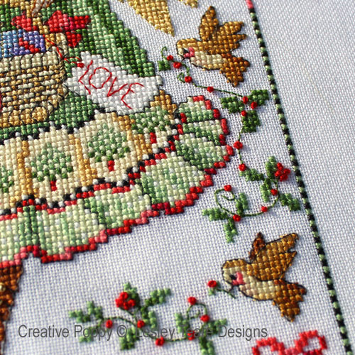 Folk Art Angel cross stitch pattern by Lesley Teare Designs, zoom 1