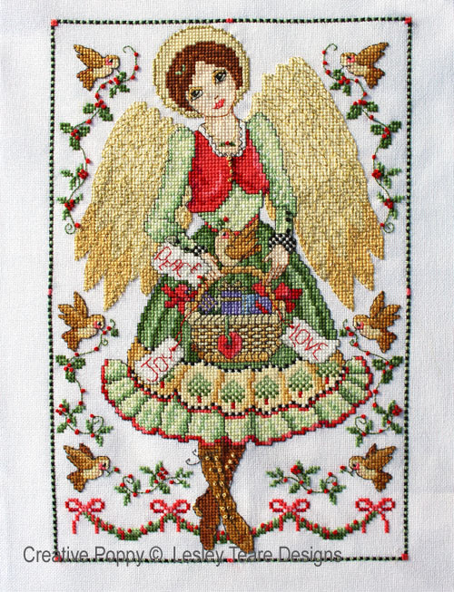 Lesley Teare Designs - Folk Art  Angel (cross stitch chart)