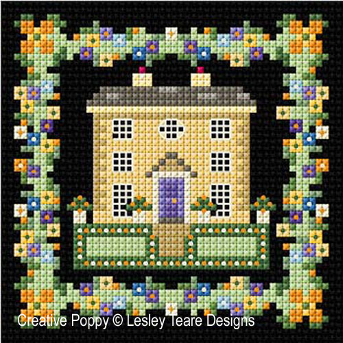 Lesley Teare Designs - Georgian Houses zoom 4 (cross stitch chart)