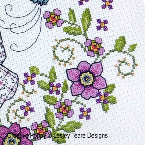 Lesley Teare Designs - Hibiscus and Hummingbird zoom 4