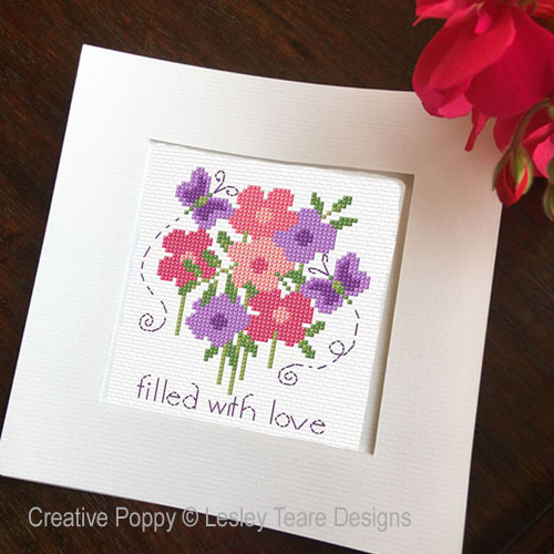 Mother's Day Cards cross stitch pattern by Lesley Teare Designs