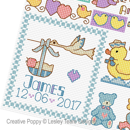 Lesley Teare Designs - Motifs for Baby Gifts zoom 4 (cross stitch chart)