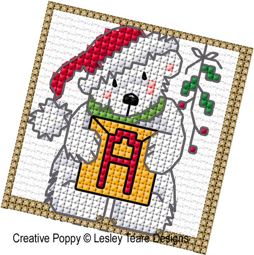 Polar Bear Alphabet cross stitch pattern by Lesley Teare Designs, zoom 1
