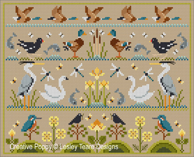 Bird Sampler 1  Cross Stitch Pattern