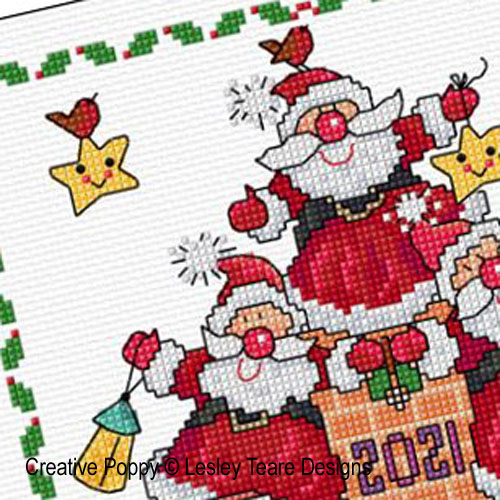 Lesley Teare Designs - Santa Delight, zoom 1 (Cross stitch chart)