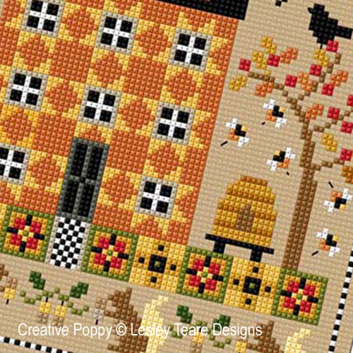 seasonal Sampler Autumn cross stitch pattern by Lesley Teare Designs, zoom 1
