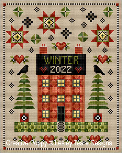 Seasonal Sampler Winter cross stitch pattern by Lesley Teare Designs