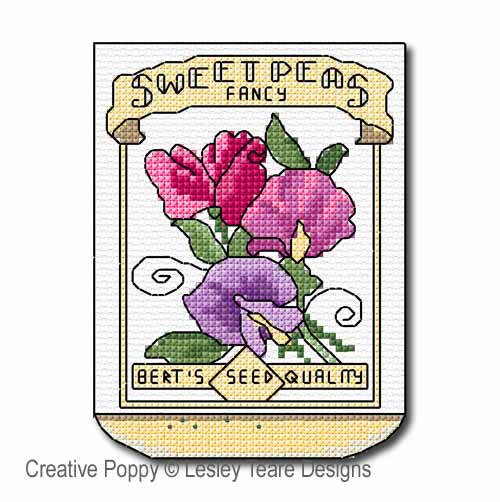 Seed Packets cross stitch pattern by Lesley Teare Designs, zoom4