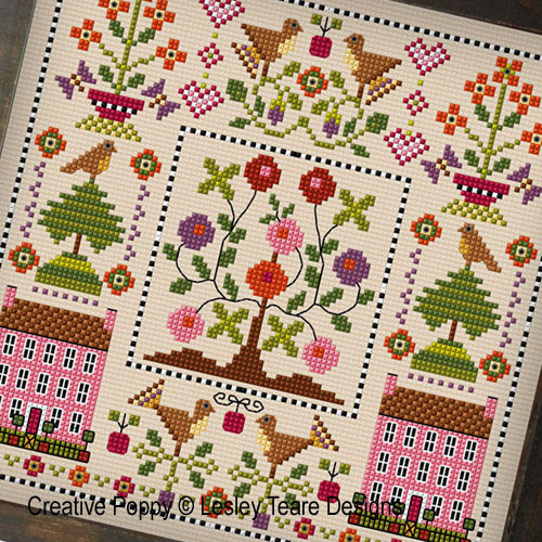 Samplers cross stitch patterns designed by Lesley Teare designs