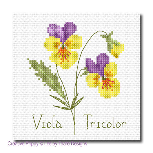 Lesley Teare Designs - Wildflowers, zoom 1 (Cross stitch chart)