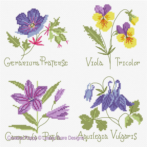 Wildflowers, cross stitch pattern by Lesley Teare Designs