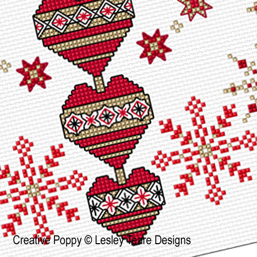 Lesley Teare Designs - Winter Sparkle! - Blackwork, zoom 2 (Cross stitch and Blackworkchart)