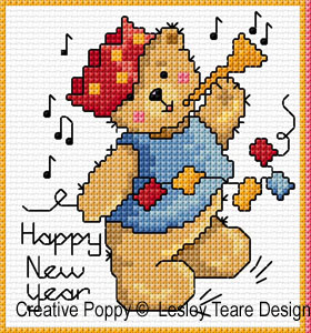 Lesley Teare Designs - Teddy Cards for Happy Occasions zoom 4 (cross stitch chart)