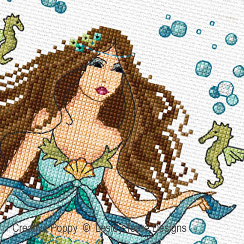 Mermaid and Water Nymphs cross stitch pattern by Lesley Teare Designs, zoom 1