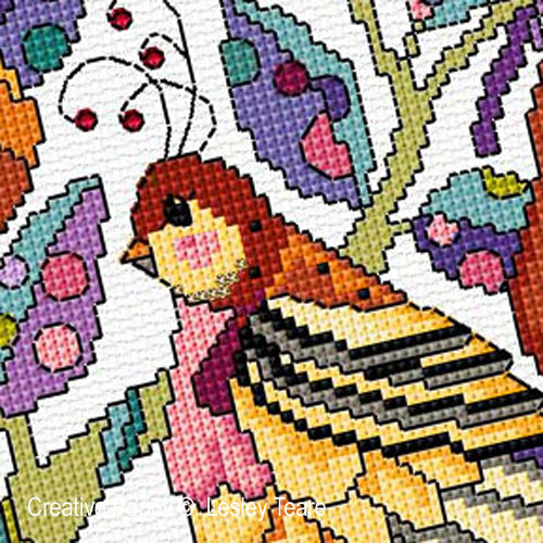 A Partridge in a Pear Tree cross stitch pattern by Lesley Teare Designs