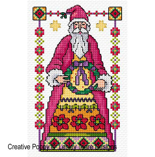 Lesley Teare Designs - Santa cards zoom 4 (cross stitch chart)