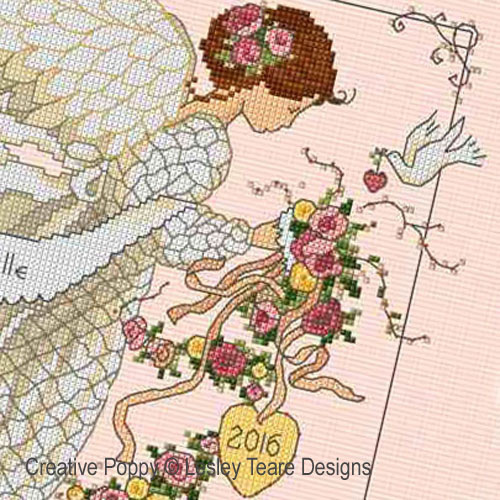 Lesley Teare Designs - Wedding Angel zoom 1 (cross stitch chart)