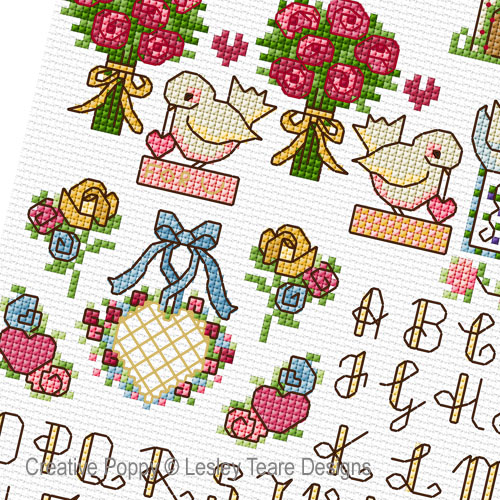 Lesley Teare Designs - Motifs Wedding Day zoom 2 (cross stitch chart)