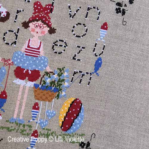 Lilli Violette - A day at the Seaside zoom 2 (cross stitch chart)