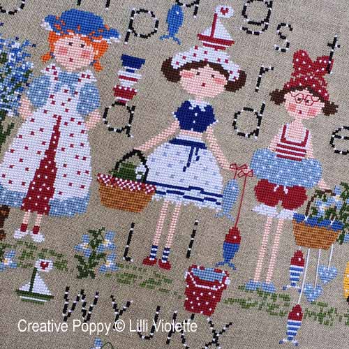 Lilli Violette - A day at the Seaside zoom 4 (cross stitch chart)