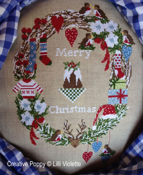 Sweet Christmas cross stitch pattern by Lilli Violette