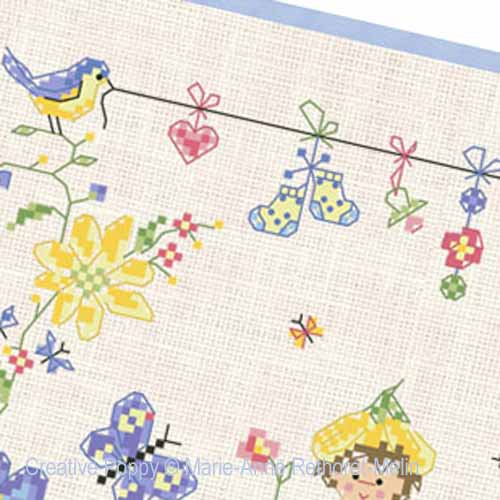 Garden Baby Boy cross stitch pattern by Marie-Anne Réthoret-Melin, zoom2