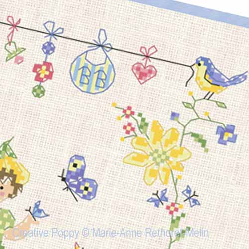 Garden Baby Boy cross stitch pattern by Marie-Anne Réthoret-Melin, zoom4