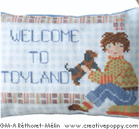 Welcome door plaque to cross stitch for a little boy (zoom1)