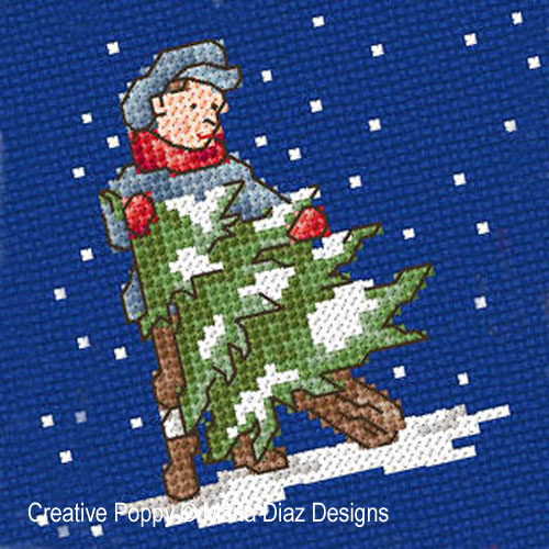 Victorian Christmas Children cross stitch pattern by Maria Diaz Designs, zoom1