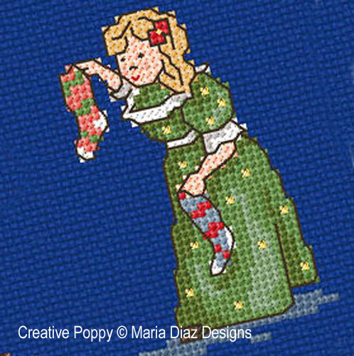 Maria Diaz - Victorian Christmas Children zoom 5 (cross stitch chart)