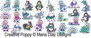 <b>Eskimo motifs</b><br>cross stitch pattern<br>by <b>Maria Diaz</b>