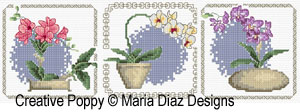 Orchids, designed by Maria Diaz - Cross stitch pattern chart (zoom 5)