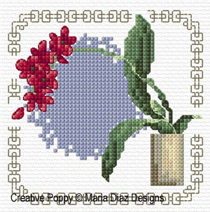 Orchids, designed by Maria Diaz - Cross stitch pattern chart (zoom 4)
