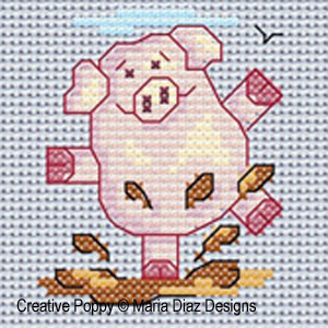 7 Little Pigs, designed by Maria Diaz - Cross stitch pattern chart (zoom3)