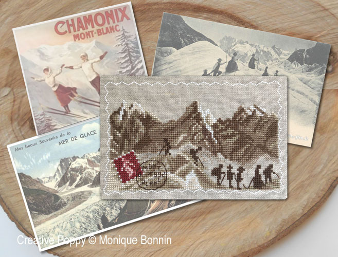 Monique Bonnin - Greetings from Mont Blanc Glacier, zoom 4 (Cross stitch chart)