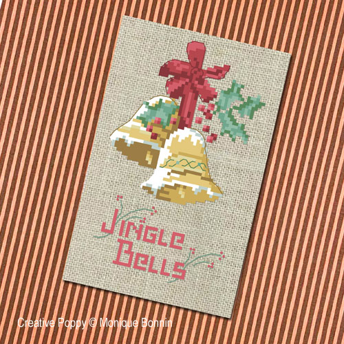Monique Bonnin: Jingle Bells (Greeting card to cross stitch)