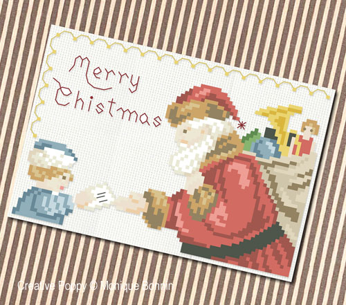 A letter to Santa, cross stitch pattern by Monique Bonnin