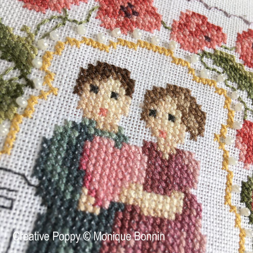 Monique Bonnin - With all my Heart (With Love / Happy Mother's Day), zoom 1 (Cross stitch chart)